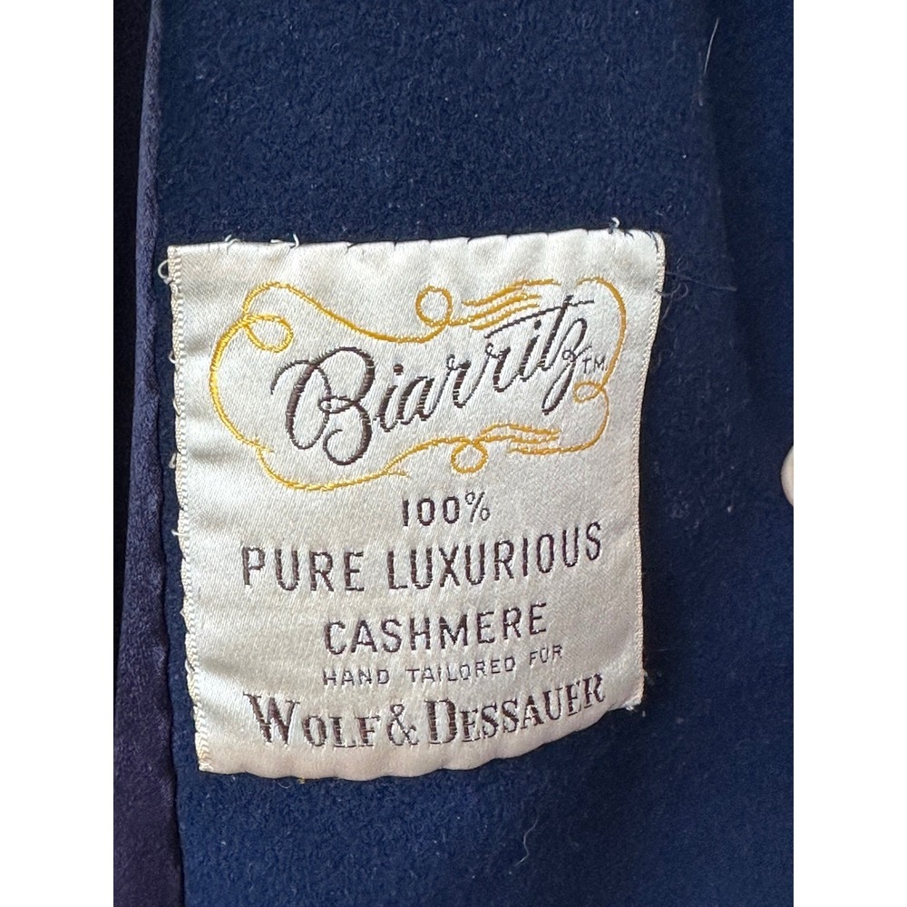 Biarritz Cashmere Swing Coat Vintage Wolf & Dessauer Womens M Navy Blue Good - Picture 6 of 8